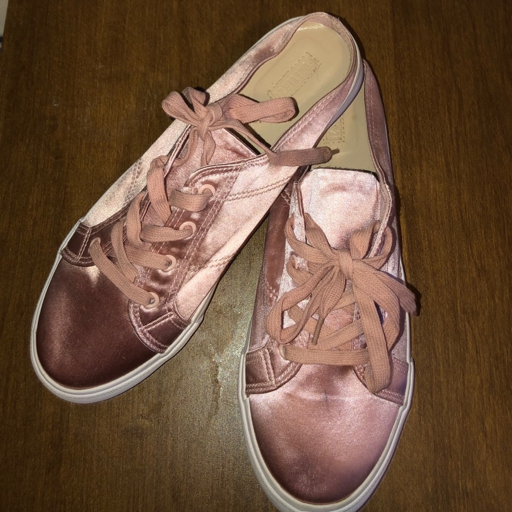 Cute light pink slip on sneakers